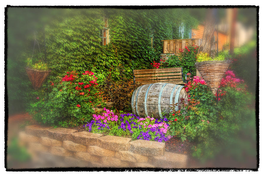 Wine Photograph - Summer Garden on Main St Charles MO Blurred DSC00885 by Greg Kluempers