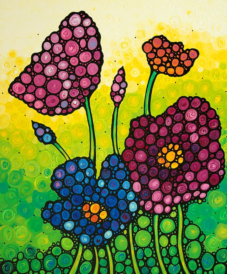 Primary Colors Painting - Summer Garden by Sharon Cummings