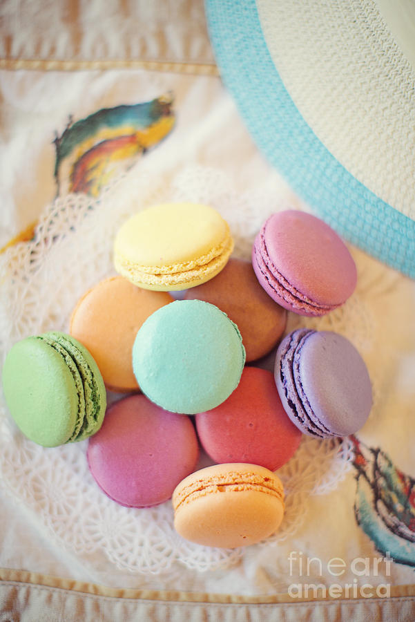 Summer Hat and Colorful Macaroons Photograph by Susan Gary