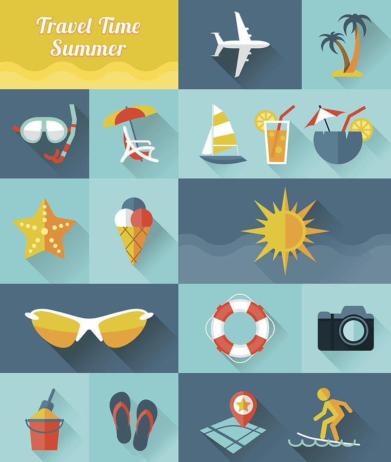 Summer Icons Drawing by Artvea