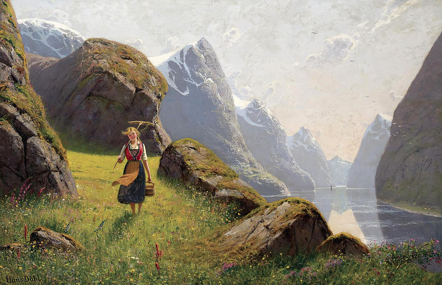 Summer in the Fjord Painting by Hans Dahl
