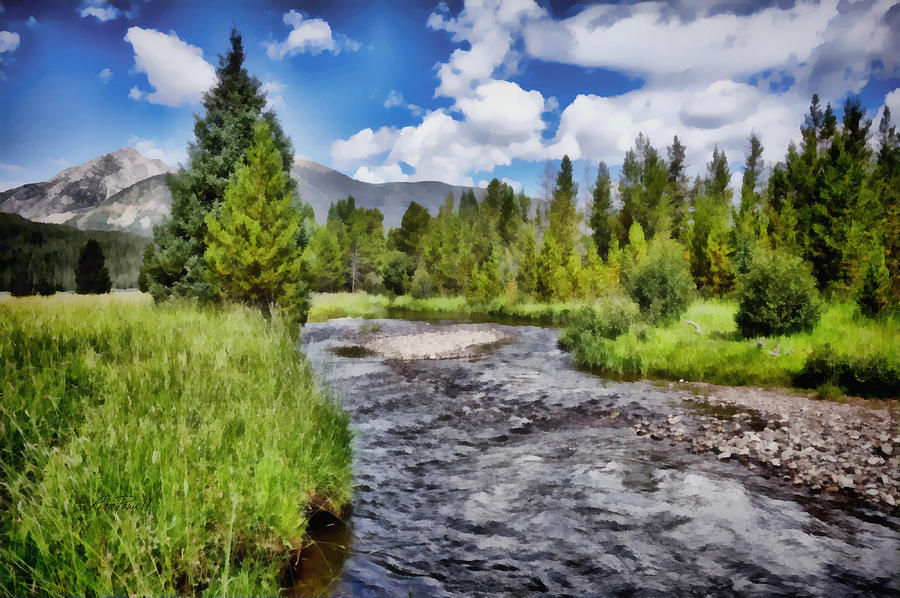 Landscape Digital Art - Summer in the Rocky Mountains by Ann Powell