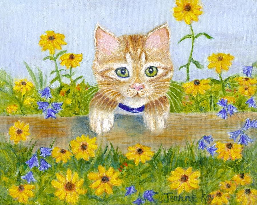 Summer Kitten Painting by Jeanne Juhos