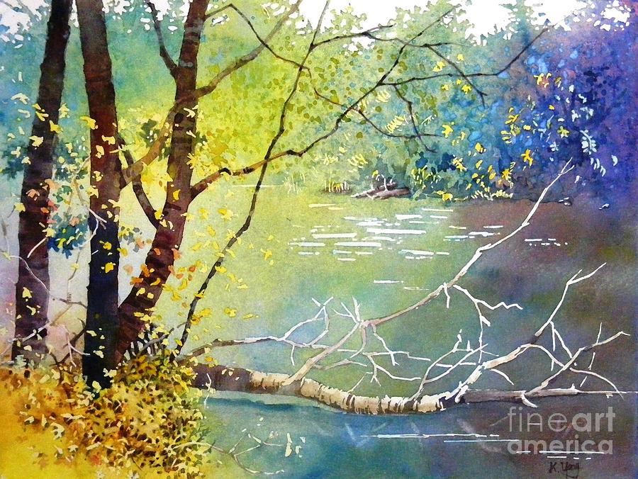 Summer lakeside Painting by Celine  K Yong