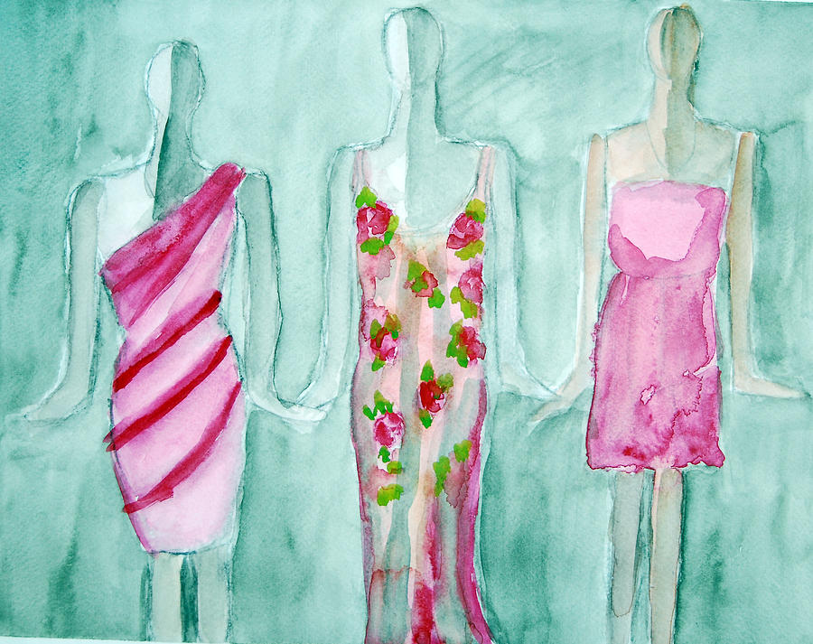 Mannequins Painting - Summer Line by Donna Crosby