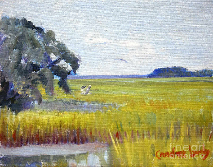 Summer Marsh Moss Creek Painting by Candace Lovely