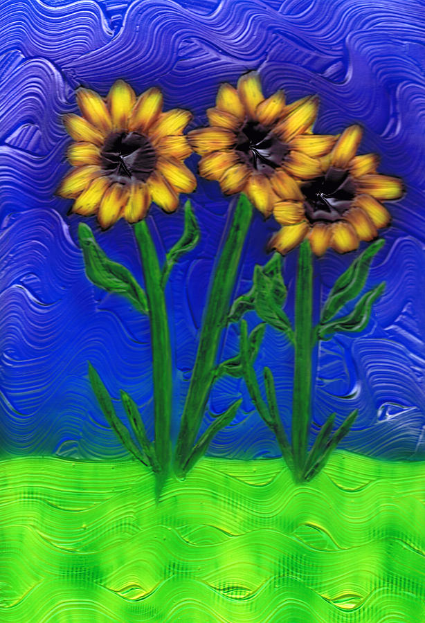 Sunflower Painting - Summer Memories by Kenneth Clarke