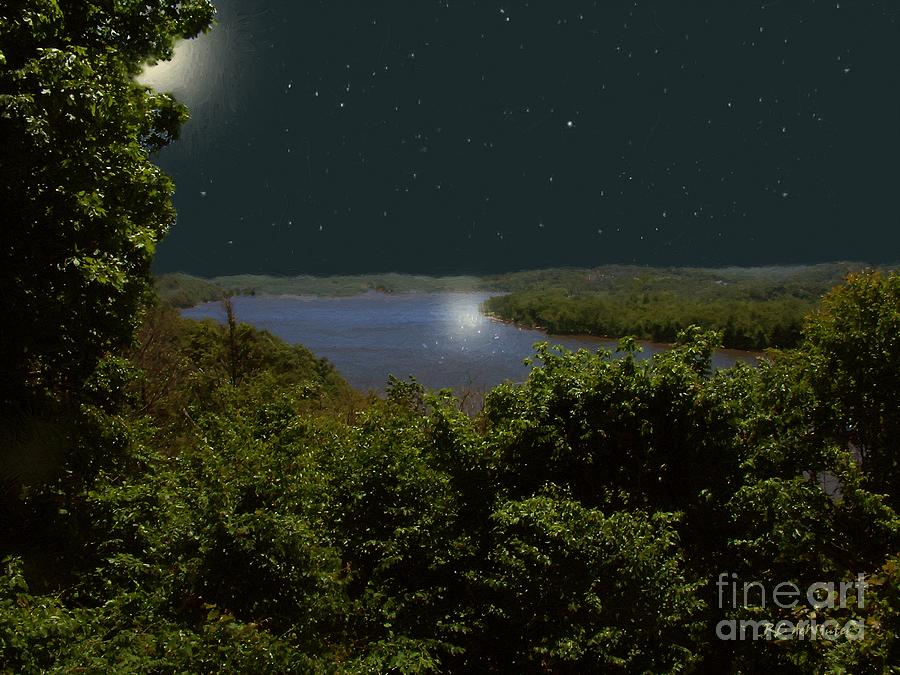 Summer Painting - Summer Night on Seventh Sister by RC DeWinter