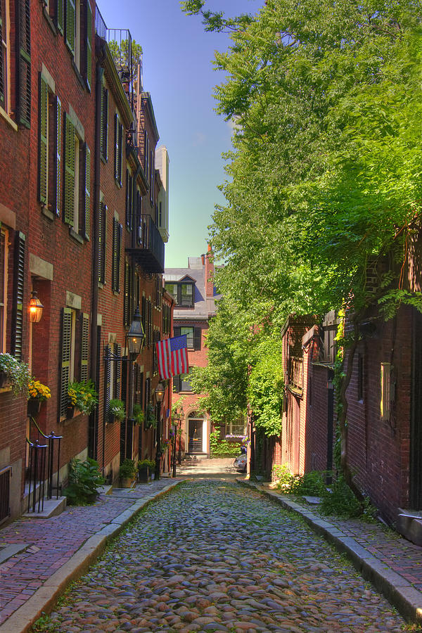 Boston Photograph - Summer on Acorn St. by Joann Vitali
