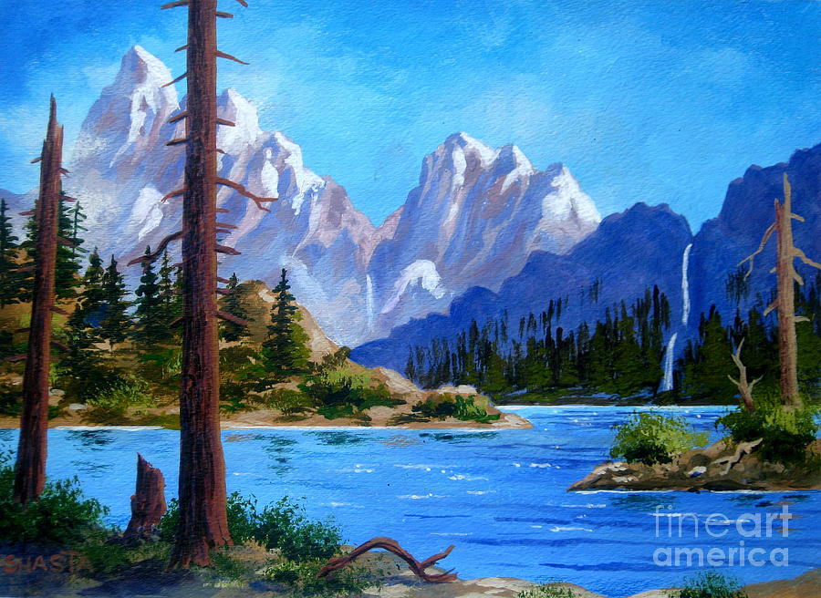 Landscape Painting - Summer  Pass by Shasta Eone