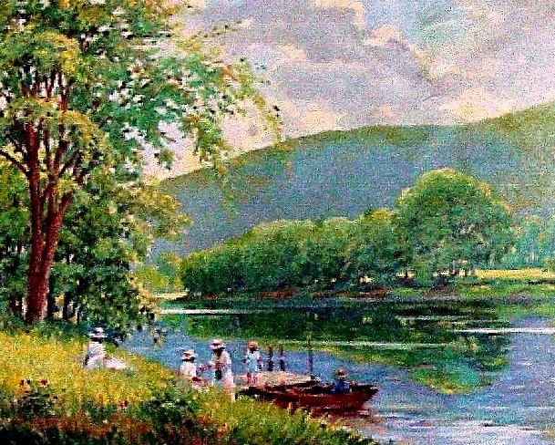 Summer Picnic On The River Painting by Philip Corley