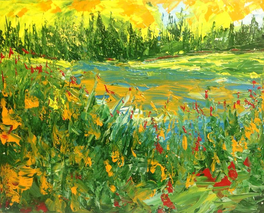 Summer - Pond Side Painting by Desmond Raymond