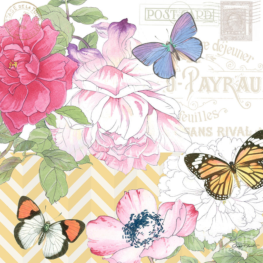 Butterfly Digital Art - Summer Postcards-A by Jean Plout
