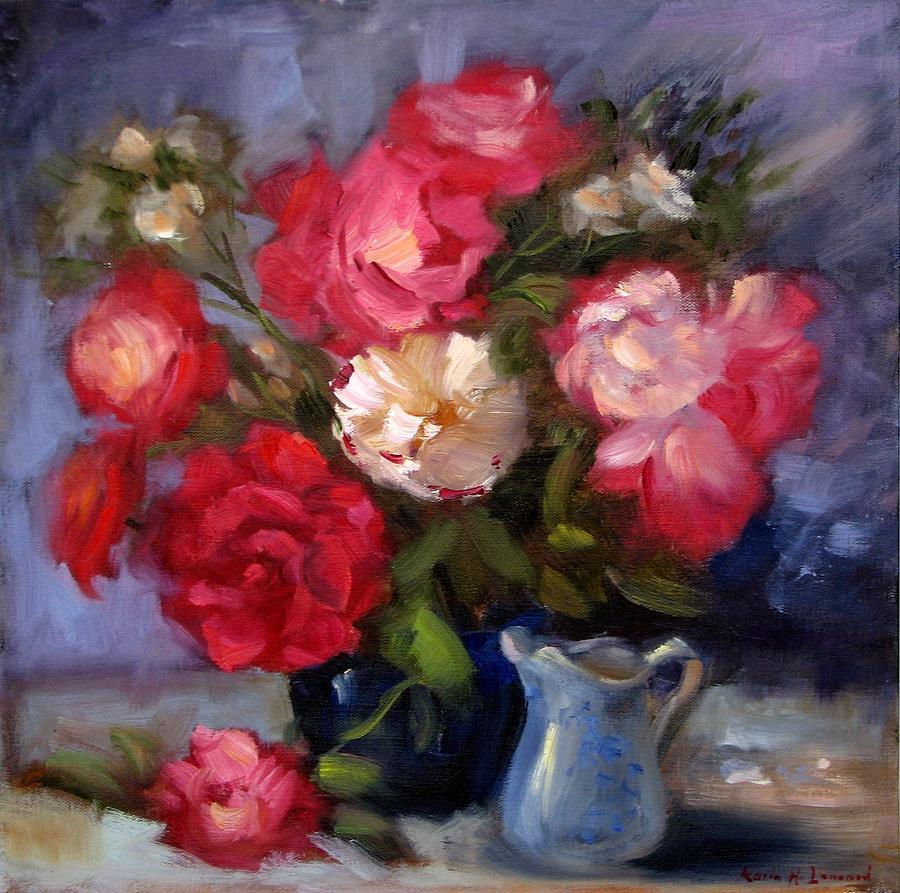 Rose Painting - Summer Roses by Karin  Leonard