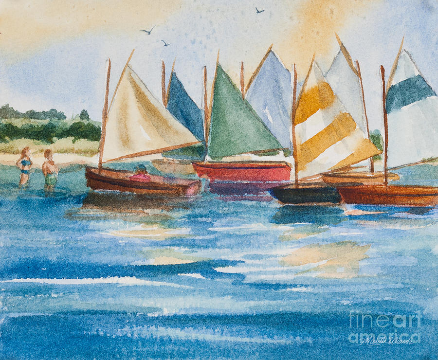 Boat Painting - Summer Sailing by Michelle Constantine
