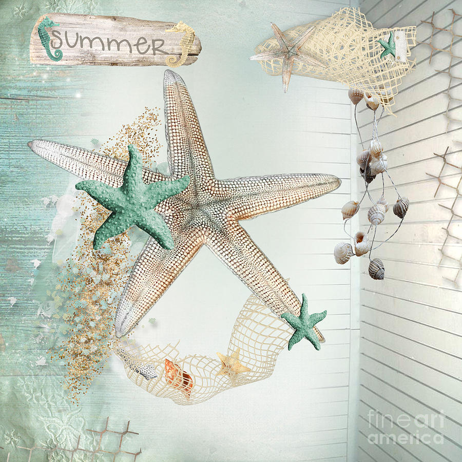 Summer Sea Treasures #1 Digital Art by Debra  Miller