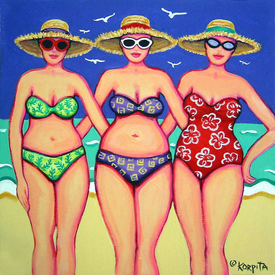 Summer Sisters - Beach Painting by Rebecca Korpita