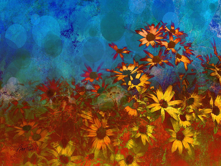 Summer Sizzle abstract flower art Painting by Ann Powell