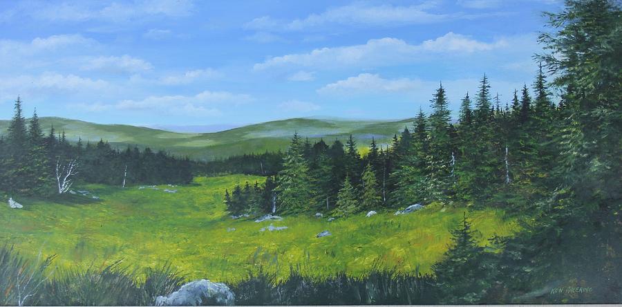 Summer Ski Trail Painting by Ken Ahlering