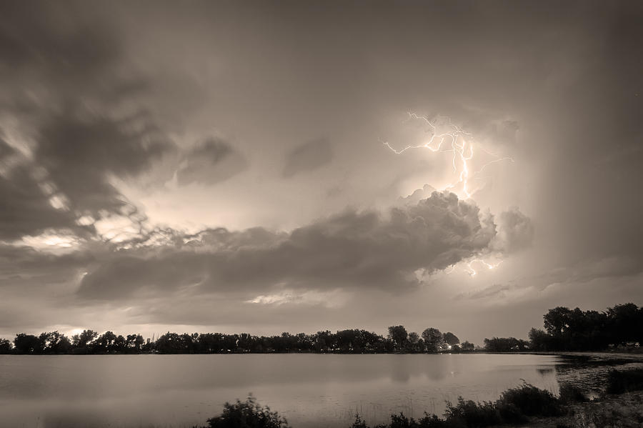 Summer Storm in Black and White Sepia Photograph by James BO Insogna
