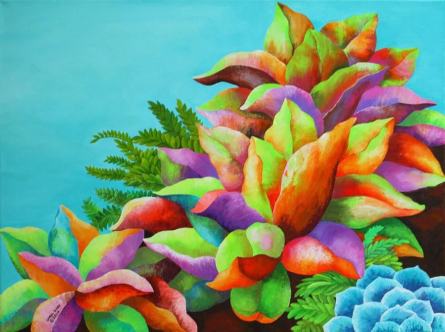 Summer Succulents Painting by Carol Sabo