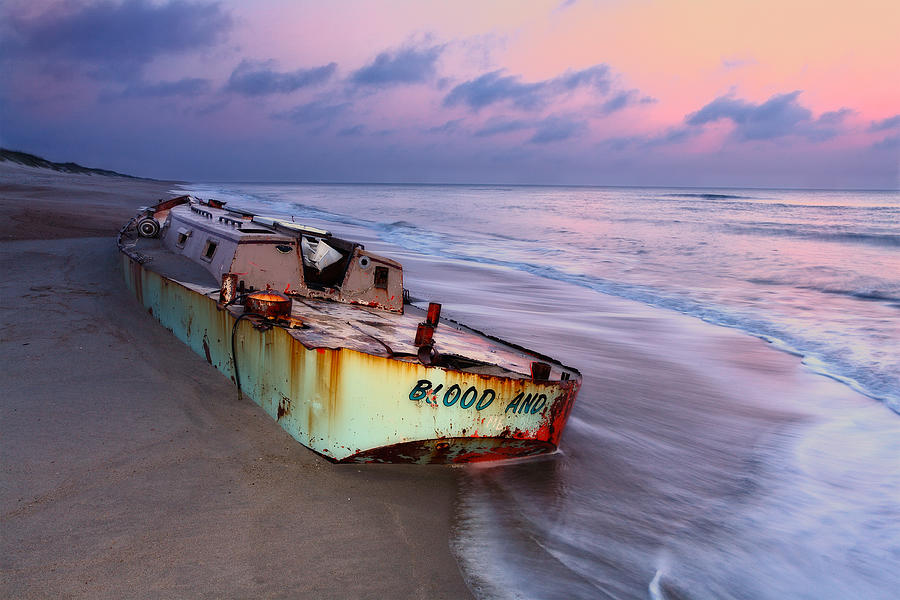 Summer Sunrise Shipwreck on Outer Banks I Photograph by Dan Carmichael