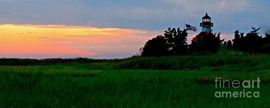 Sunset Photograph - Summer Sunset at East Point Light by Nancy Patterson