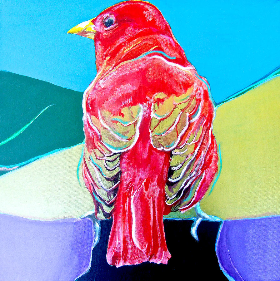 Summer Tanager Painting by Jamie Downs