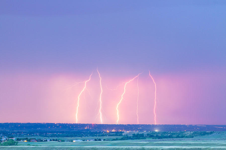 Landscape Photograph - Summer Thunderstorm Lightning Strikes by James BO Insogna
