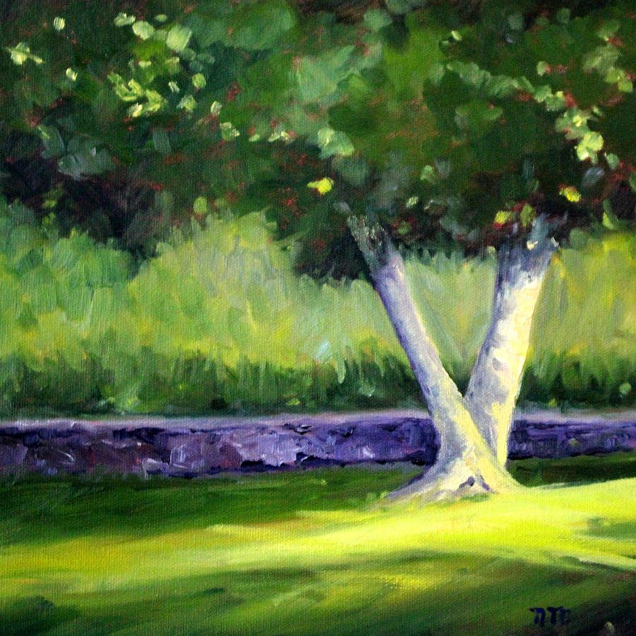 Summer Tree Painting by Nancy Merkle