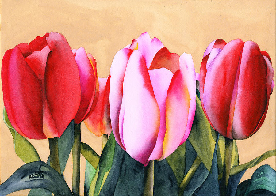 Summer Painting - Summer Tulips by Ken Powers