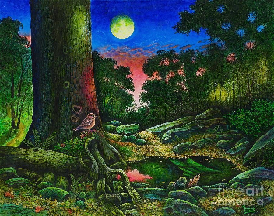 Summer Twilight in the Forest Painting by Michael Frank