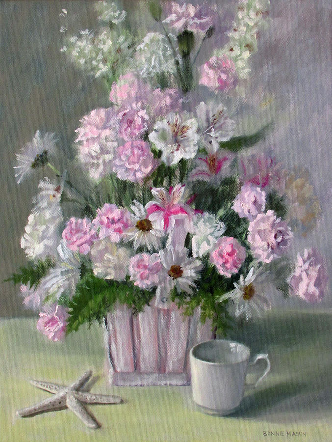 Flower Painting - Summer Whites by Bonnie Mason