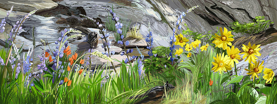 Summer Wildflowers Painting by Pam Little