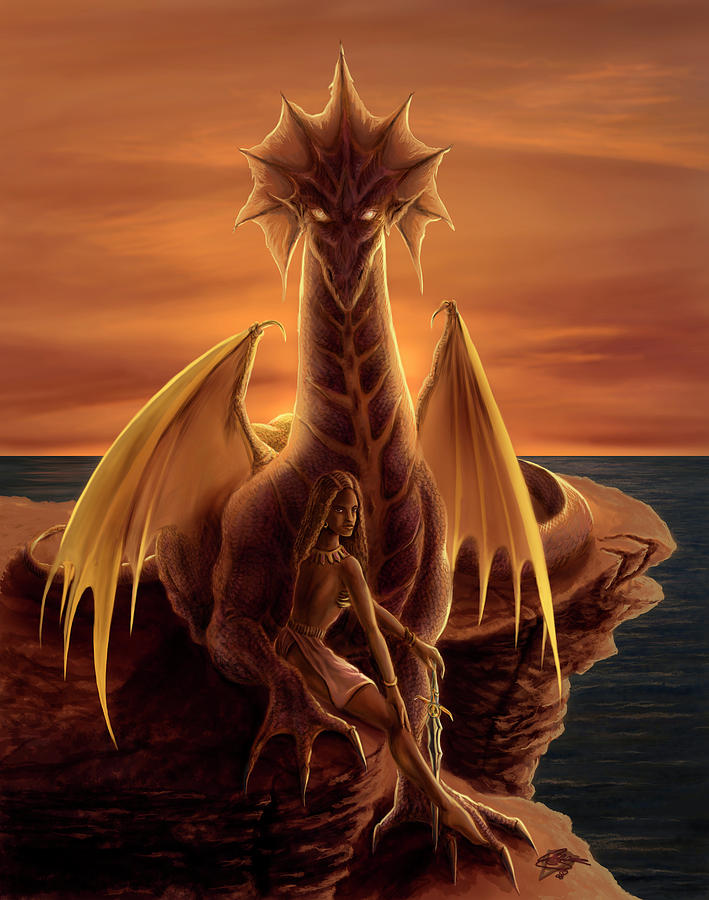 Summers Dragon Painting by MGL Meiklejohn Graphics Licensing