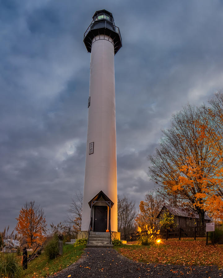 Summersville Lake Lighthouse Early Fall Photograph by Mary Almond