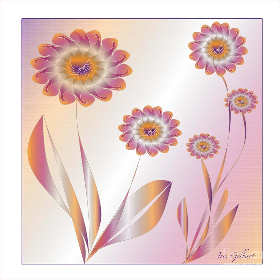 Flower Digital Art - Summerwork duvet cover and pillow by Iris Gelbart