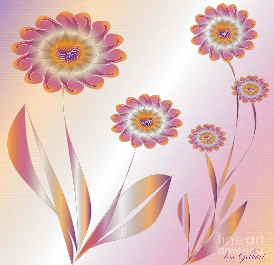 Flower Digital Art - SummerWorks by Iris Gelbart