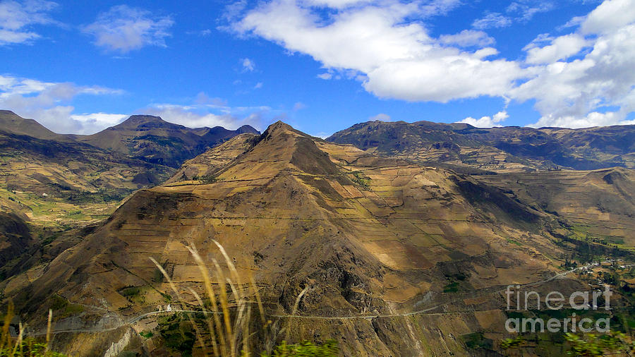 Mountain Photograph - Summit Farms In The Andes Of Ecuador Panorama by Al Bourassa