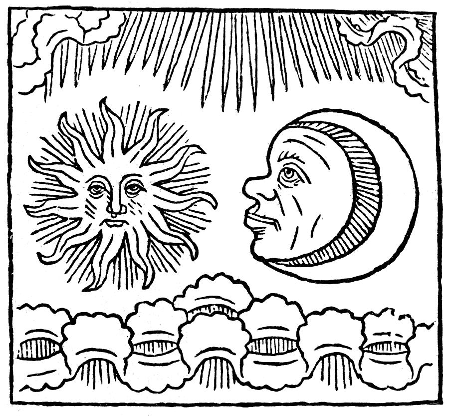 Sun And Moon, 1480 Painting by Granger