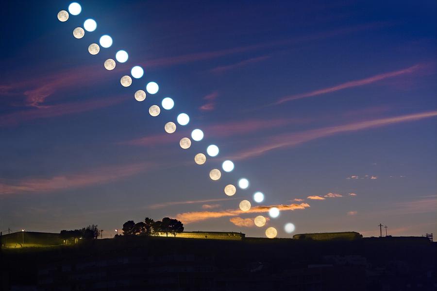 Sun And Moon At Vernal Equinox Photograph by Juan Carlos Casado (starryearth.com)