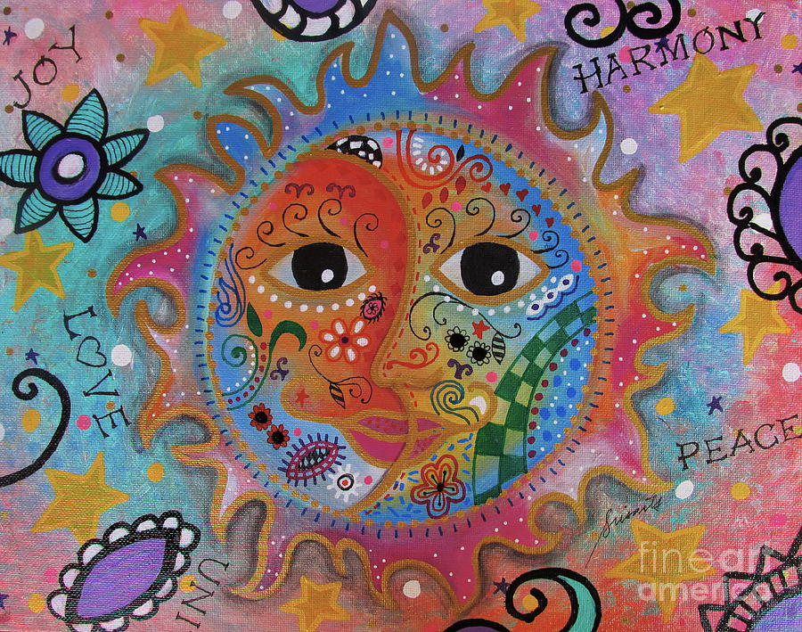 Sun And Moon Painting by Pristine Cartera Turkus