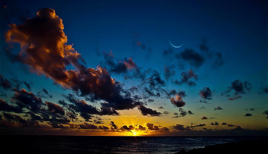 Sun and Moon Rise Big Island Photograph by Craig Watanabe