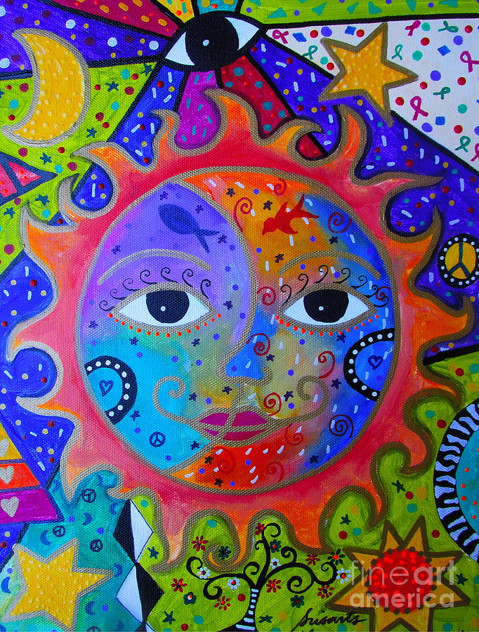 Sun And Moon Tree Of Life Painting by Pristine Cartera Turkus