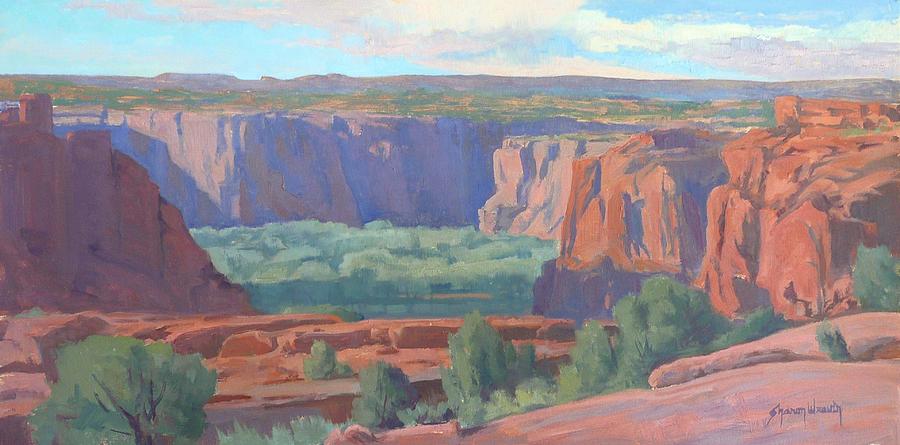 Sun and Shadows Across the Canyon Painting by Sharon Weaver