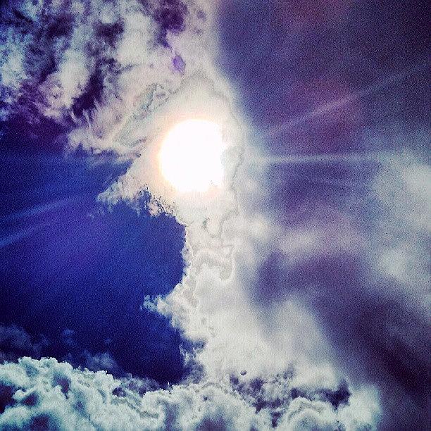 Enjoy Photograph - #sun Behind #clouds #sunsalutation by Ana Borrajo