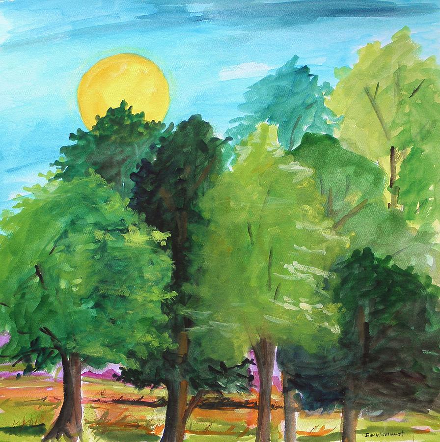 Sun Beyond the Grove Painting by John Williams