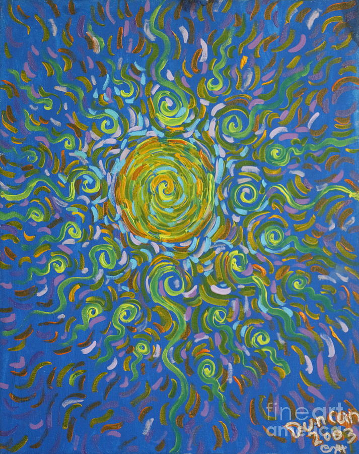 Sun Burst Of Squiggles Painting by Stefan Duncan