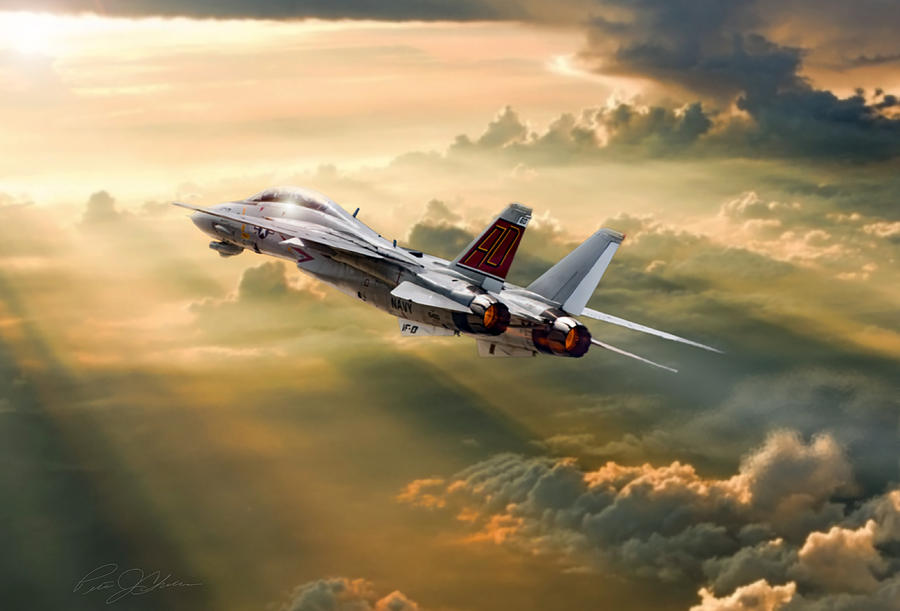 Jet Digital Art - Sun Catcher Tomcat by Peter Chilelli