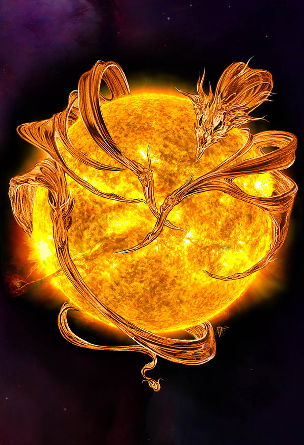 Dragon Digital Art - Sun Dragon by Rob Carlos